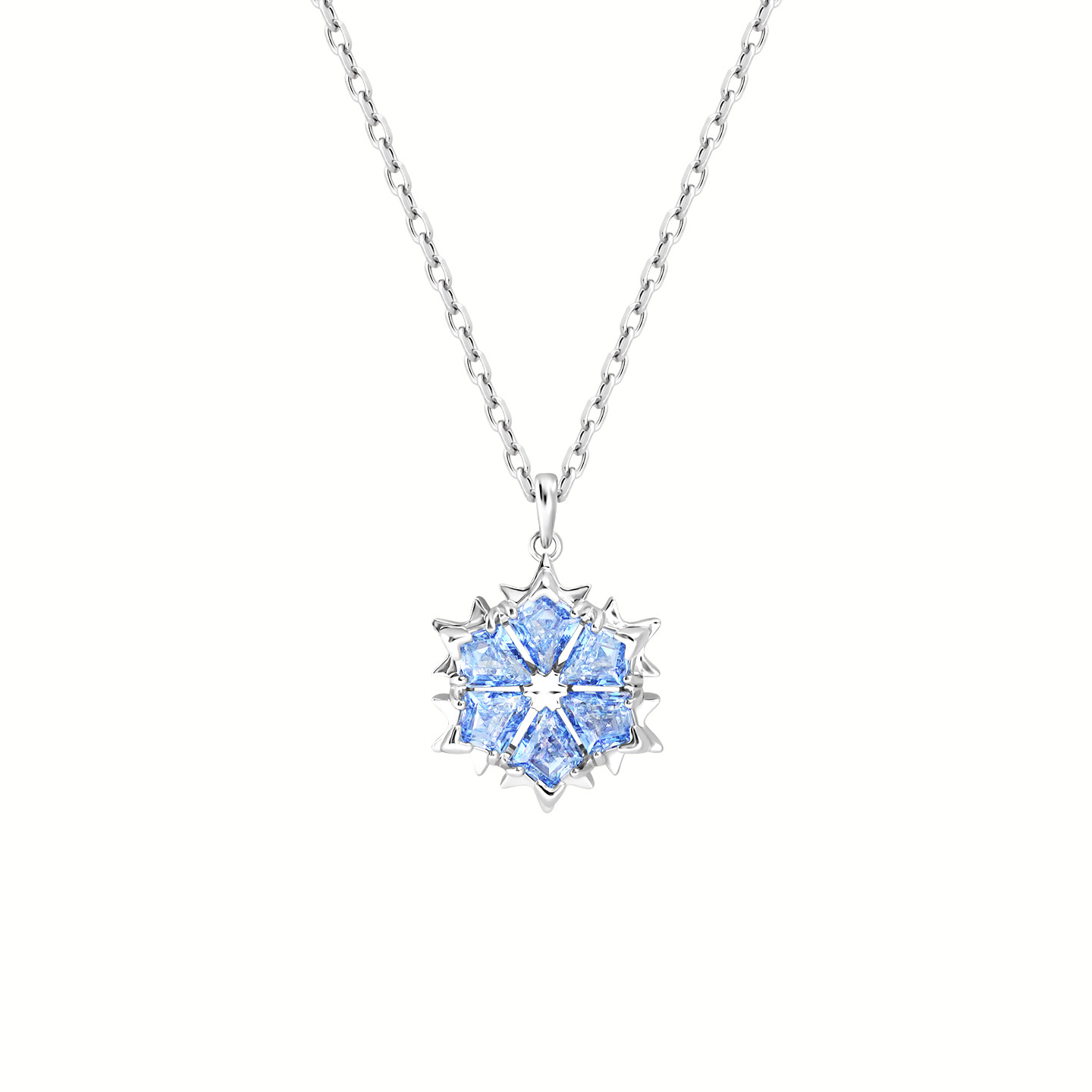 12861747.【新品】施华洛世奇 蓝色雪花水晶项链 5735399