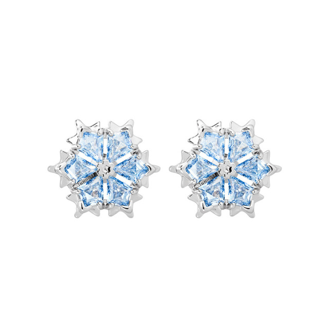 12930509.【新品】施华洛世奇 蓝色雪花耳钉5734242