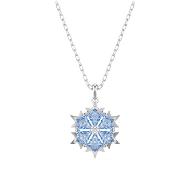 12861747.【新品】施华洛世奇 蓝色雪花水晶项链 5735399