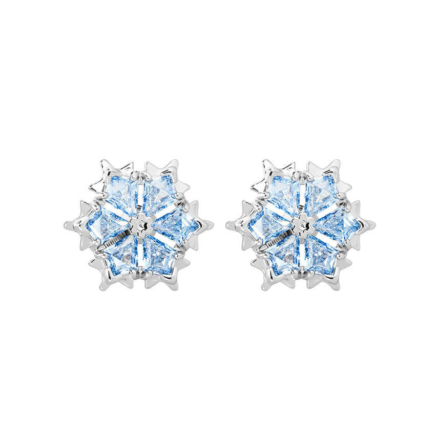 12930509.【新品】施华洛世奇 蓝色雪花耳钉5734242