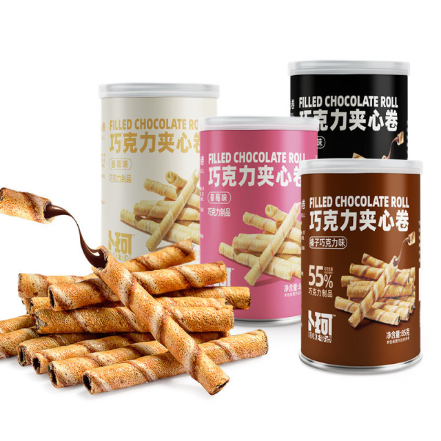 12674959.(秒杀)85g*5罐卜珂零点巧克力夹心卷夹心饼干网红休闲零食送女友礼物