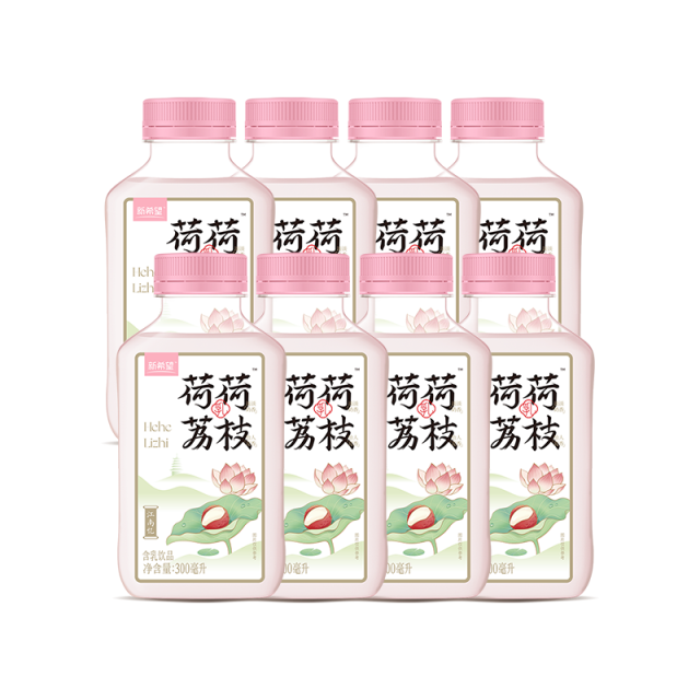 12627646.【轻乳茶&乳饮料 到手8瓶】新希望荷荷荔枝/云间茉莉含乳饮料 300ml*8瓶