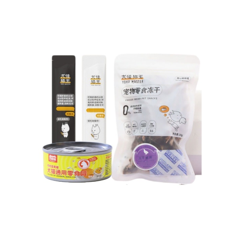 8922605.【冻干鹌鹑20g+蛋黄鸡肉汤罐85g+猫条12g*2】尤佳猫王冻干鹌鹑零食成猫幼猫磨牙零食罐头猫条试吃礼包