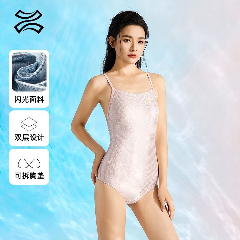 12426302.天姿泳衣女新款连体三角竞速泳衣高级感绝美专业莱卡泳衣女款
