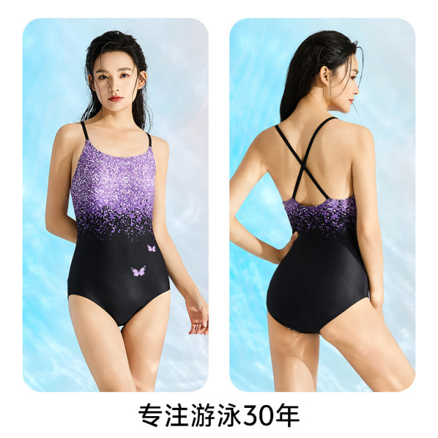 12426362.天姿女款连体泳衣多巴胺泳装新款竞速成人专业训练游泳衣服女