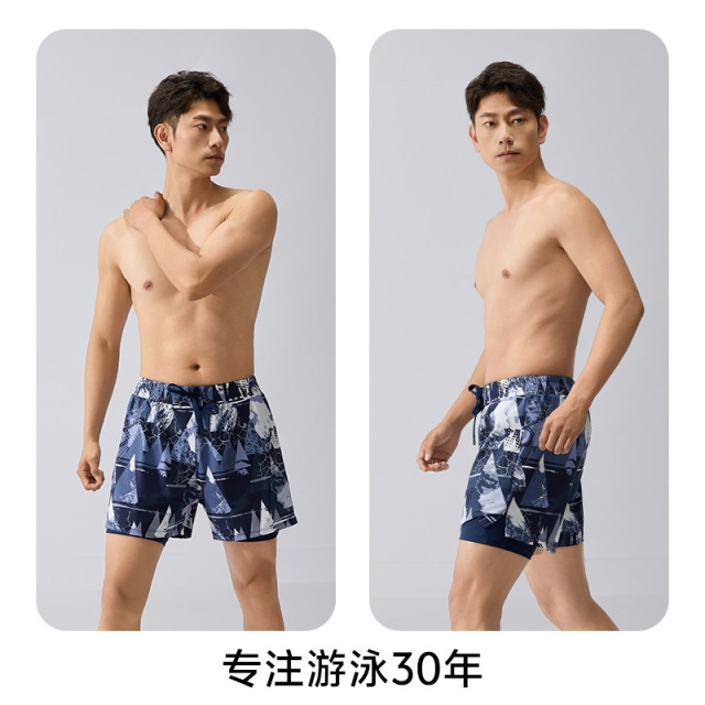 13719833.TNZI天姿泳裤男士防尴尬速干抗氯游泳馆专用成人五分竞速大码泳裤
