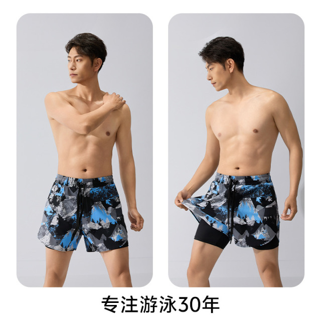 13719800.TNZI天姿泳裤男款成人防尴尬速干抗氯平角专业训练新款竞速泳裤