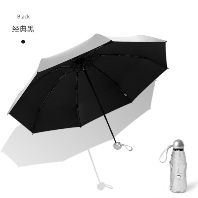 13630095.【变‘’钛‘’防晒 0透光 硬核防晒 伞下降温3-5°】五折8骨钛银防晒伞晴雨两用高颜值结实耐用便携遮阳伞