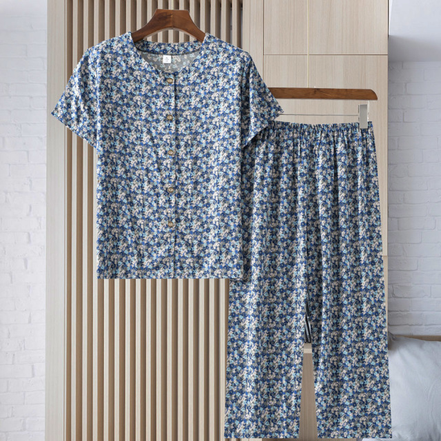 10467553.线缃缘妈妈装两件套老人衣服老太太上衣中老年女奶奶夏装短袖套装老年人