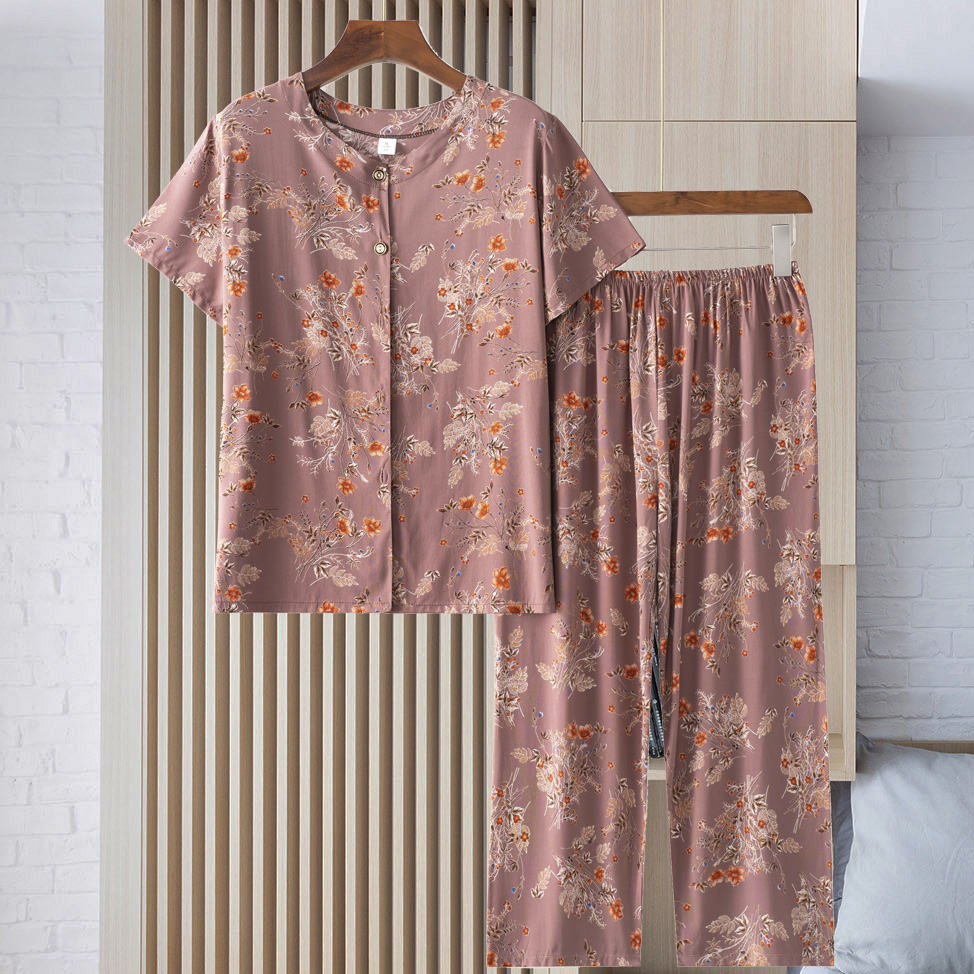 10467741.线缃缘妈妈装套装老年人妈妈装两件套老人衣服中老年女奶奶夏装短袖