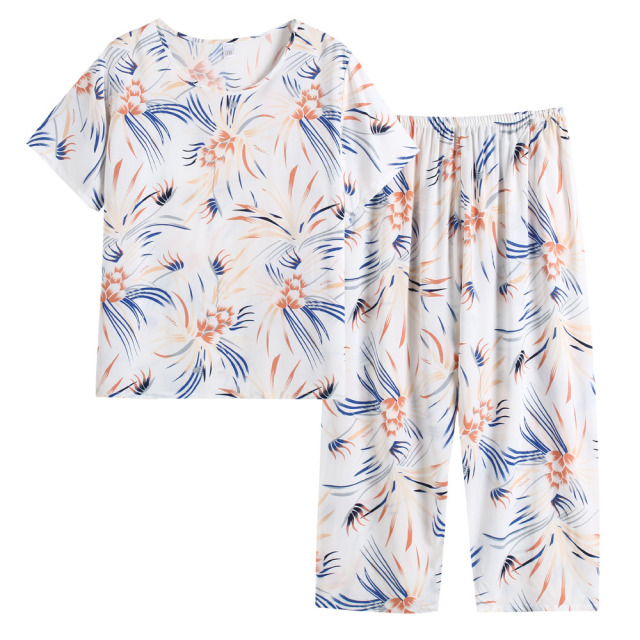 13338716.线缃缘中老年夏装女妈妈装棉绸奶奶装夏季衣服套装透气可外穿套装