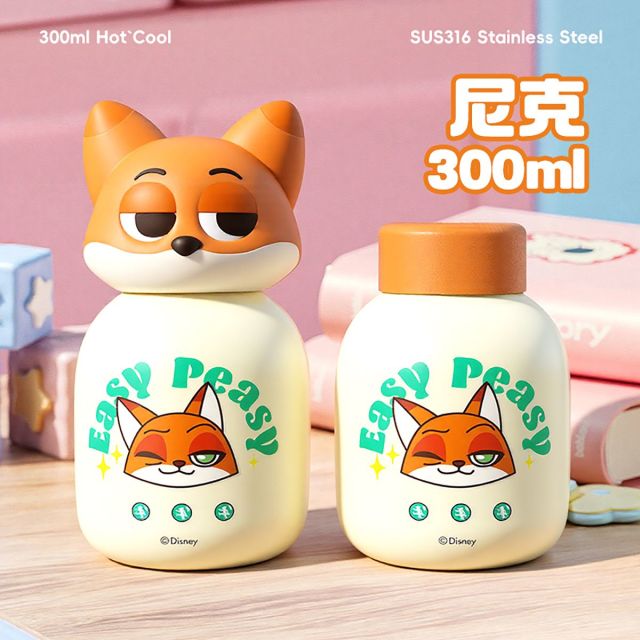 12893284.儿童保温水杯小巧便携可爱疯狂动物城幼儿园宝宝随身携带保温杯子朱迪尼克闪电牛局长
