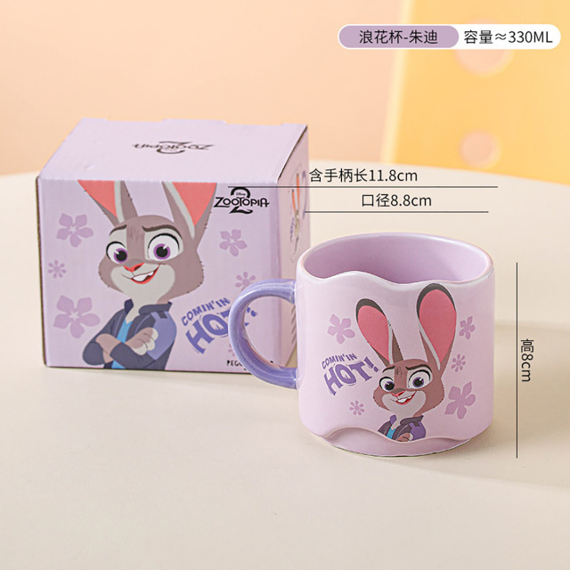13254510.迪士尼疯狂动物城浪花杯可爱陶瓷卡通动漫儿童马克杯