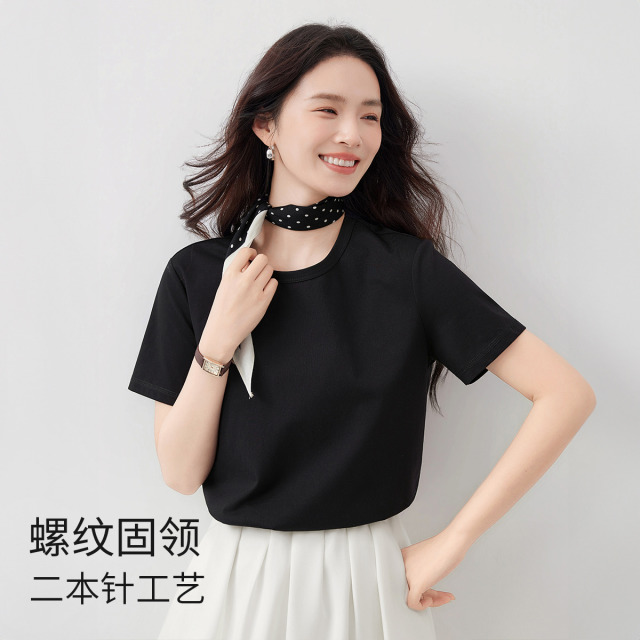 13182951.香影凉感抗白色短袖t恤2026夏季新款正肩通勤内搭短上衣