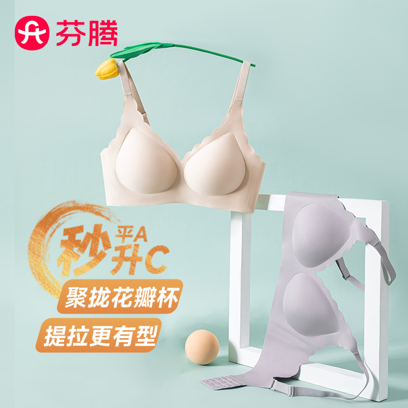 10202580.【福利直降 售完无补】芬腾【小胸聚拢】2件装无痕百搭高弹收副乳中模杯内衣女无钢圈文胸罩