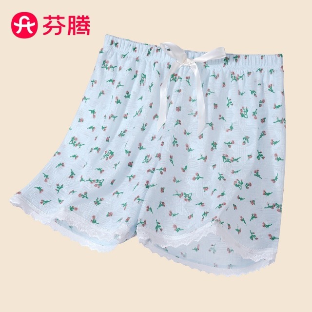 13295948.【特批清仓 售完无补】芬腾【轻薄小裤】休闲短裤薄款小碎花安全裤蕾丝甜美可外穿睡裤女