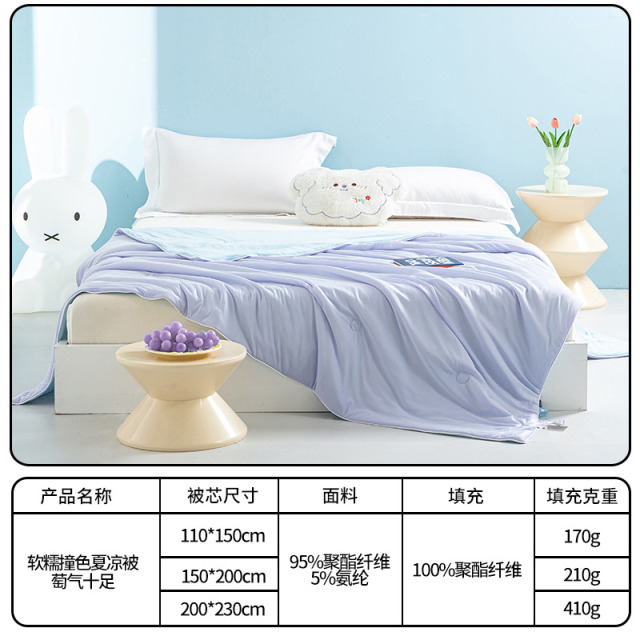 13418139.维科家纺 夏季抑菌凉感软糯撞色夏凉被 小规格