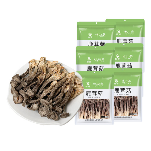 12705408.拾誉鹿茸菇40gX6袋 古田食用菌干货特产脆脆菇蘑菇 搭羊肚菌炒菜煲汤火锅食材