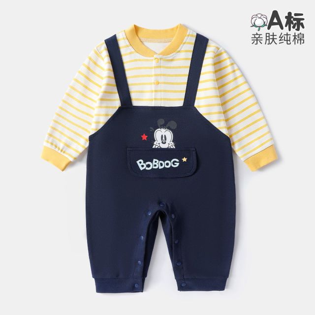 13668106.巴布豆【A类纯棉】连体衣婴儿哈衣爬服春秋连体睡衣男女宝宝纯棉秋装