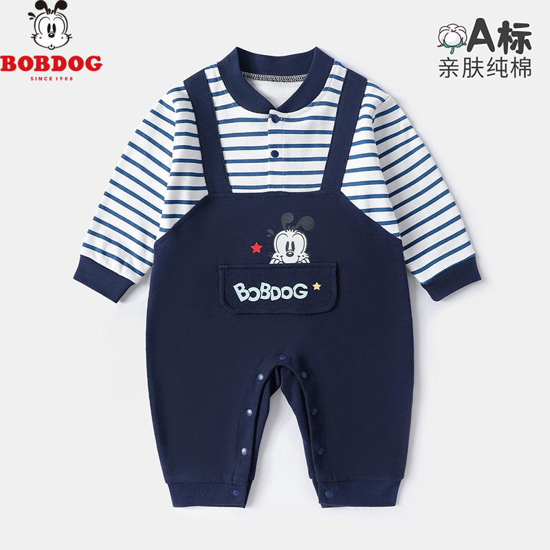 13668106.巴布豆【A类纯棉】连体衣婴儿哈衣爬服春秋连体睡衣男女宝宝纯棉秋装