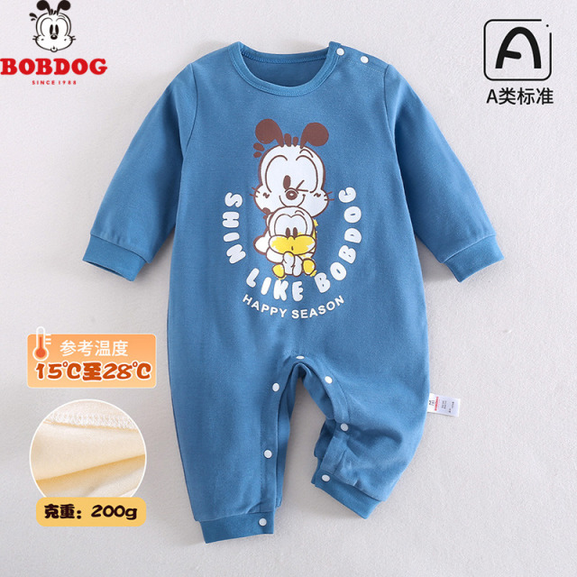 13667657.巴布豆连体衣婴儿哈衣爬服春秋连体睡衣男女宝宝纯棉秋装
