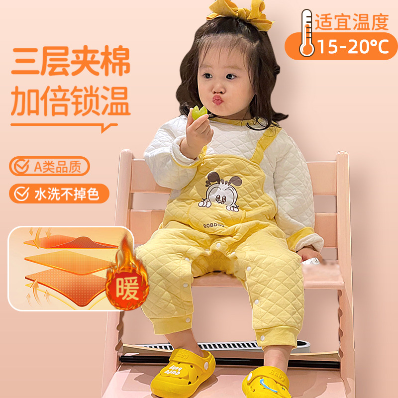 13667650.巴布豆【卡通长袖保暖哈衣】连体衣婴儿秋冬宝宝哈衣外出衣服童装爬服