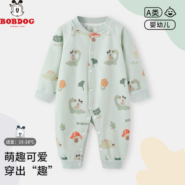 13667768.巴布豆新生儿连体服家居婴幼儿哈衣爬服纯棉婴儿衣服宝宝连体衣长袖春秋