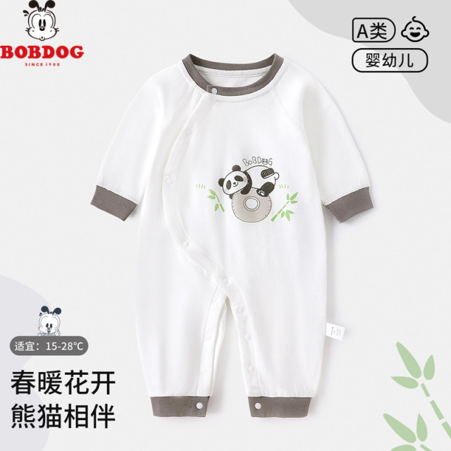 13667778.巴布豆【A类纯棉】新生儿无骨连体衣儿童哈衣爬服春季连体睡衣男女宝宝