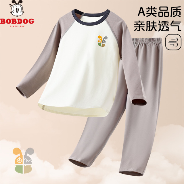 13667968.巴布豆【A类Q弹软糯两件套】婴幼儿家居服睡衣男童宝宝可开裆秋衣套装