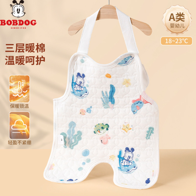 13668433.巴布豆A类纯棉新生儿保暖护肚薄棉睡袋婴儿连体服秋冬男女小宝宝衣服
