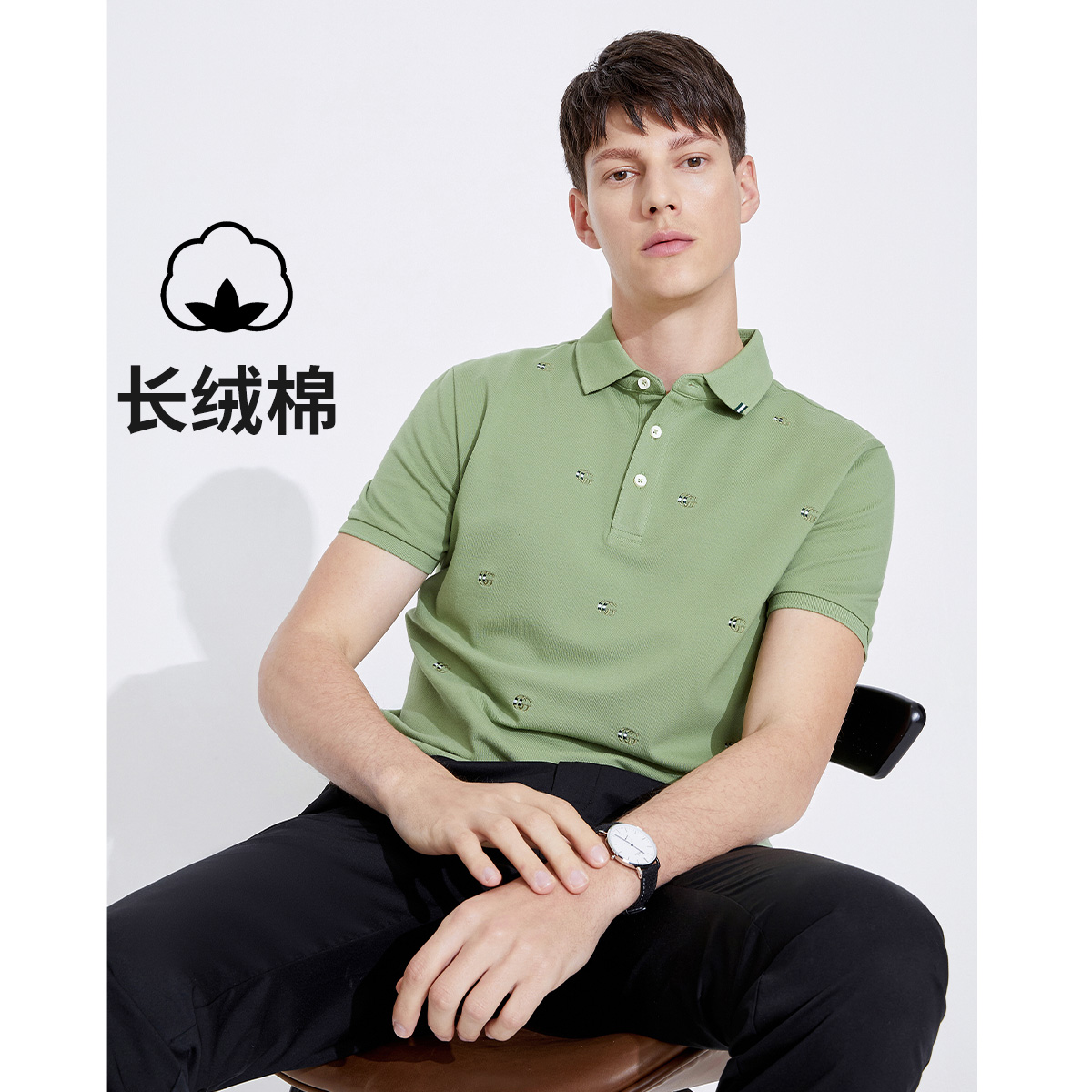 13462677.【波点刺绣】意大利小帆船 春夏时尚透气短袖T恤男士polo衫