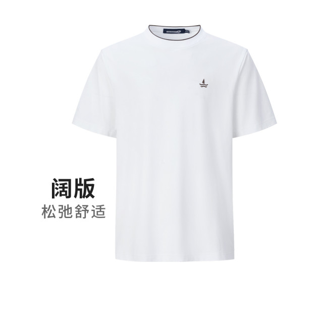 13462673.【7A抗菌】意大利小帆船 春夏干爽透气短袖圆领T恤男