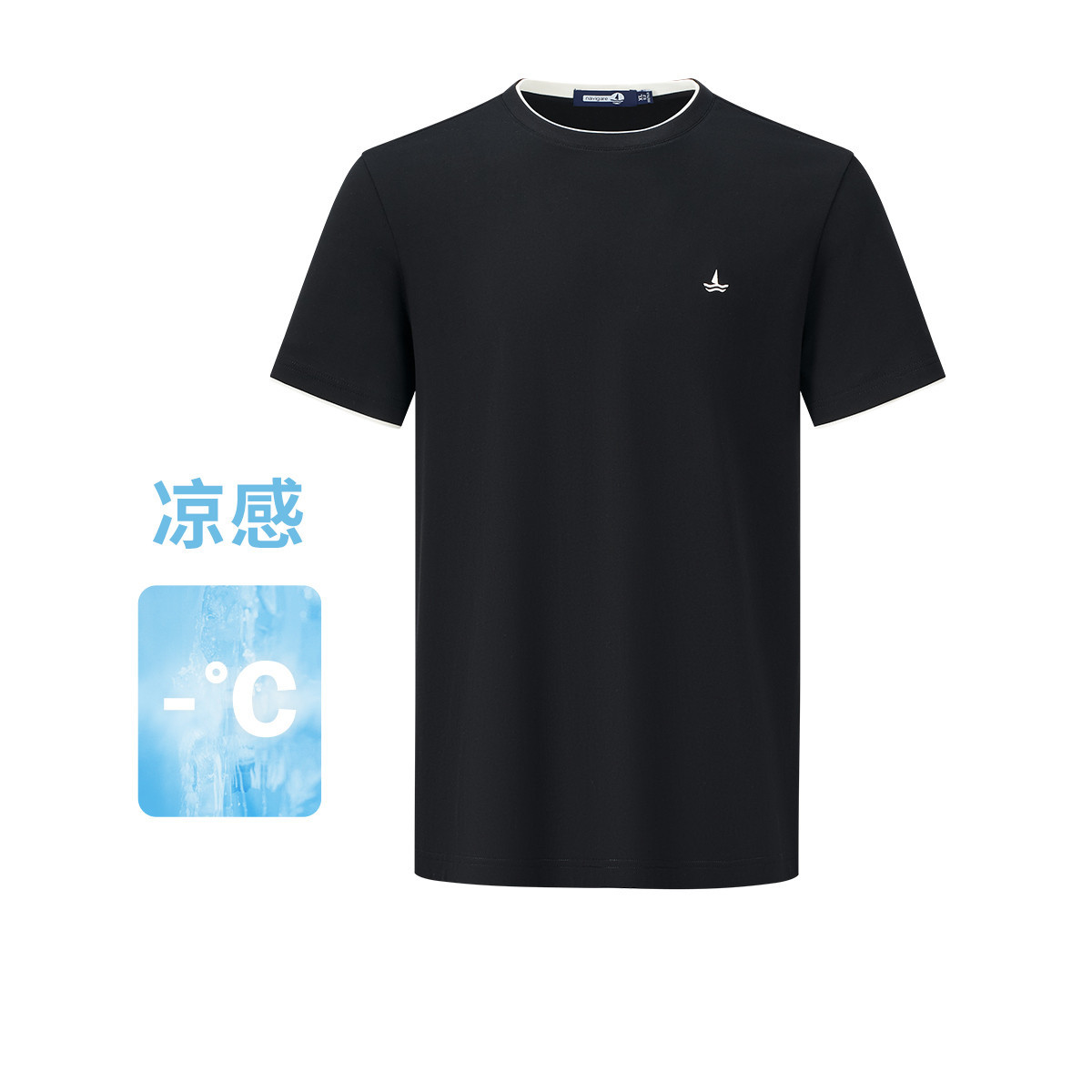 13462685.【冰爽棉】意大利小帆船 夏季圆领短t抑菌透气凉感爽肤男T恤