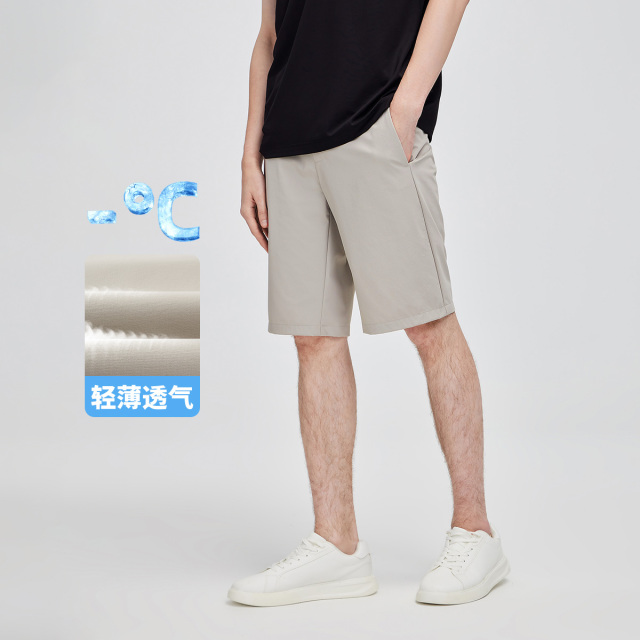 13462657.【轻薄透气】意大利小帆船 夏季弹力抑菌轻商务五分裤男休闲中裤