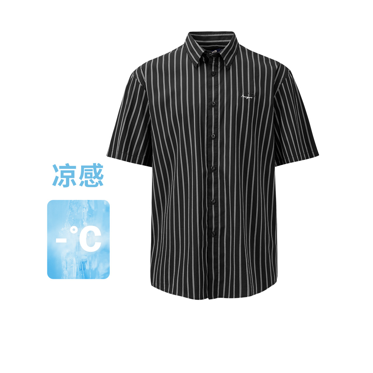 13462658.【凉感亲肤】意大利小帆船 春夏宽松阔版条纹透气男士衬衫外套