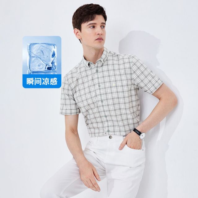 13467483.【防晒】意大利小帆船 户外运动透气高弹短T恤男士polo衫