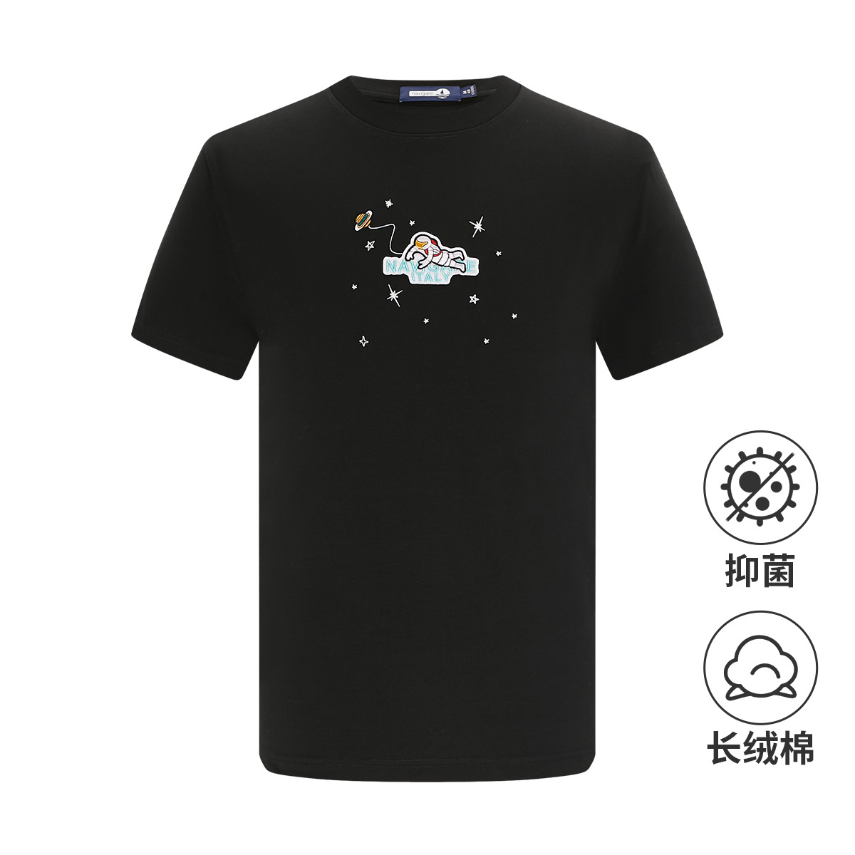 13462636.意大利小帆船 春夏抑菌太空刺绣透气高弹男士短袖t恤