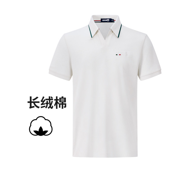13467468.意大利小帆船 春夏时尚净色V字翻领T恤男士短袖POLO衫