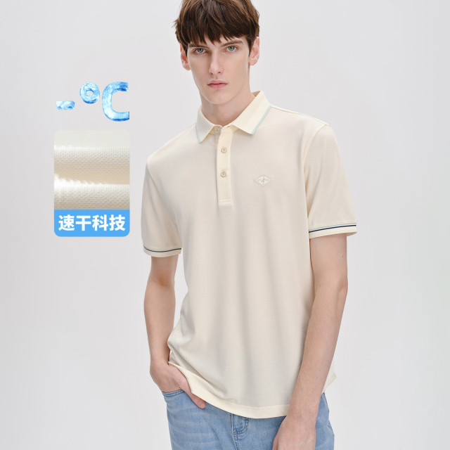 13467479.【吸湿速干&七耐】意大利小帆船春夏男士净色透气短袖Polo衫
