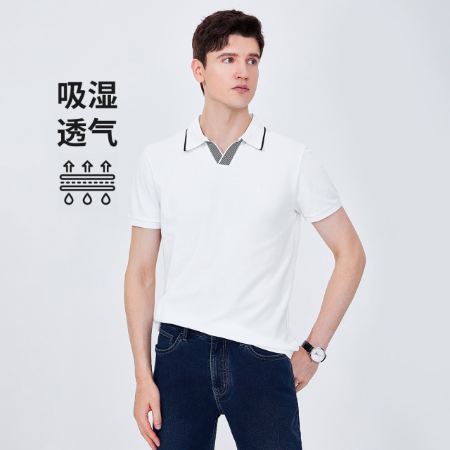 13467476.【吸湿速干】意大利小帆船 夏季透气亲肤短T恤男士polo衫