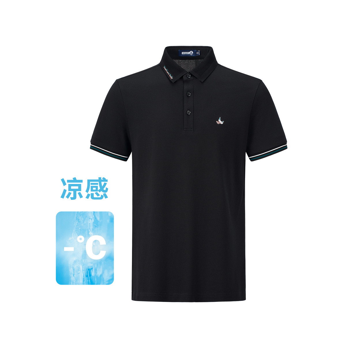 13467452.【凉感polo衫】意大利小帆船 薄款透气纯棉短袖翻领T恤男