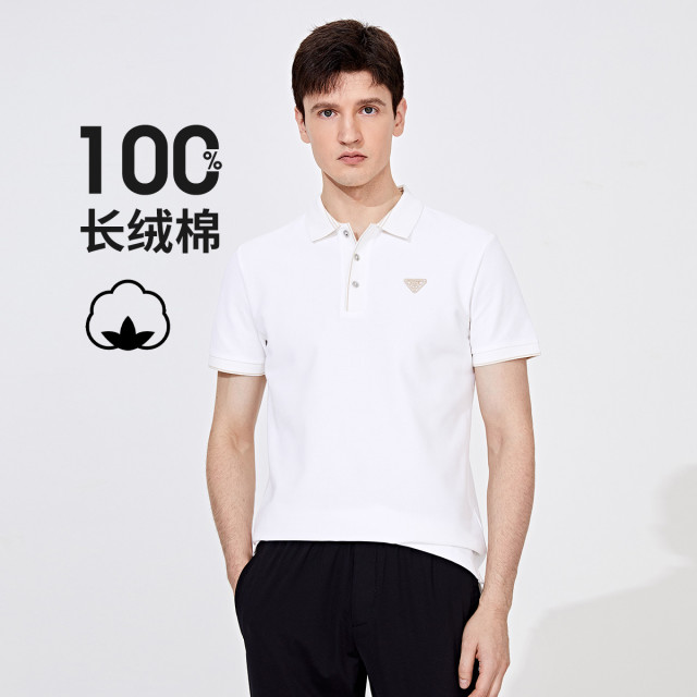 13467474.意大利小帆船 夏季白色保罗polo衫男短袖休闲薄款纯棉T恤