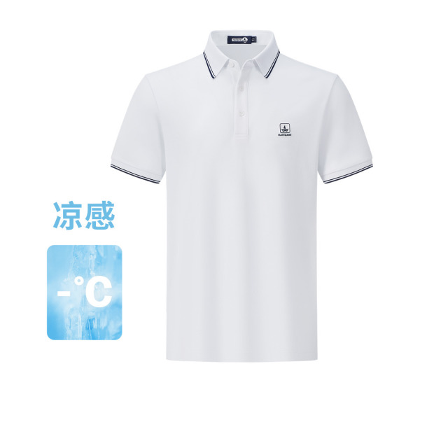13467469.【凉感珠地】意大利小帆船 夏季简约刺绣透气短T恤男Polo衫