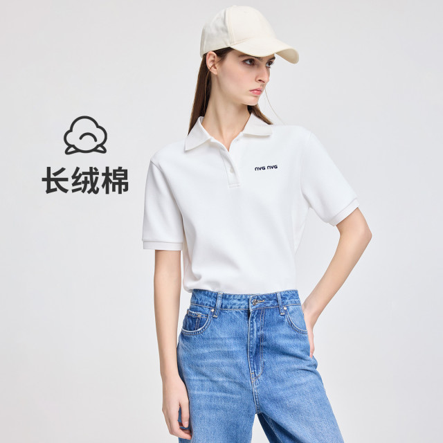 13474298.意大利小帆船 春夏简约净色显瘦百搭翻领T恤女士短袖POLO衫