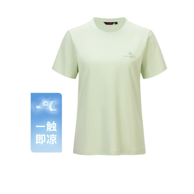 13474301.意大利小帆船 春夏轻盈透气简约休闲内搭女士弹力短袖圆领T恤