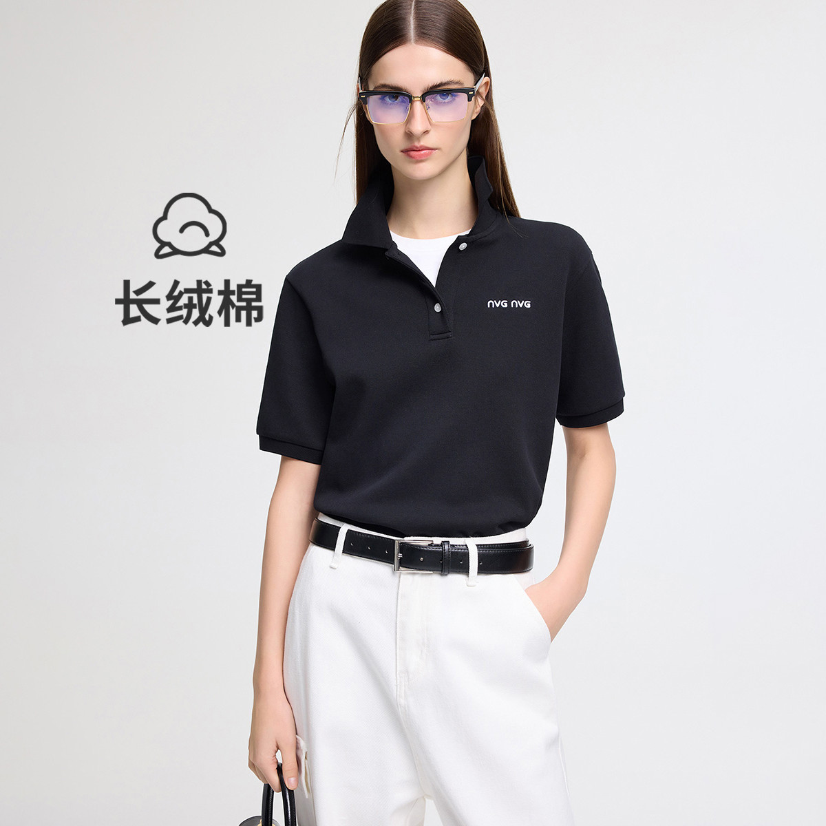 13474298.意大利小帆船 春夏简约净色显瘦百搭翻领T恤女士短袖POLO衫
