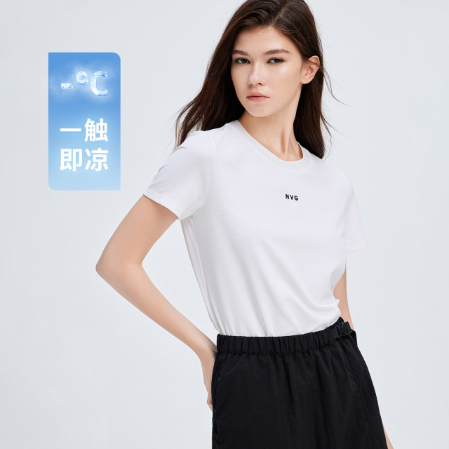 13474313.【透气华夫格】意大利小帆船 春夏简约纯色内搭女士短袖圆领T恤