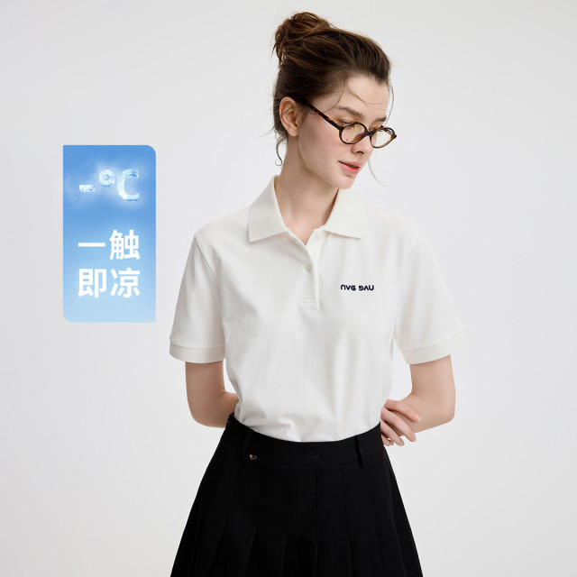 13474286.意大利小帆船 春夏简约净色百搭短袖T恤女士polo衫