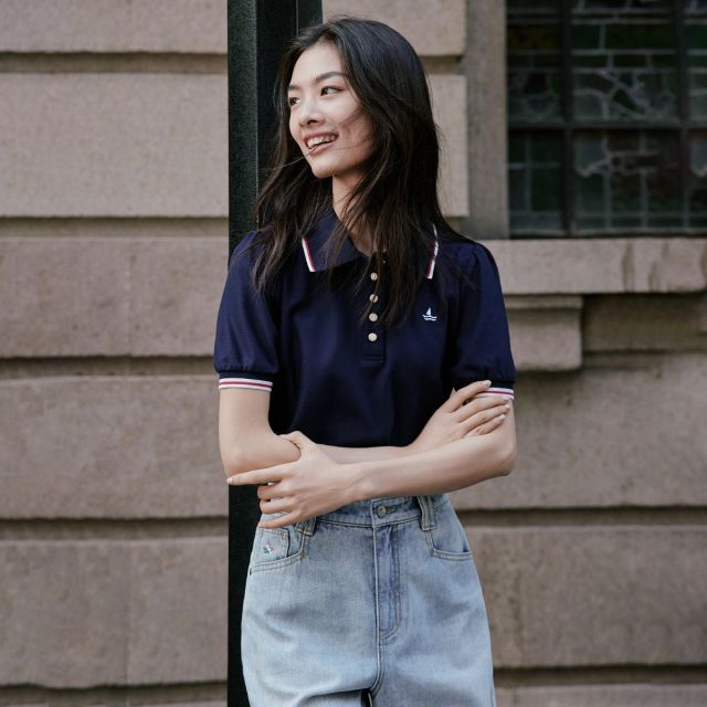 13474330.【吸湿速干】意大利小帆船春夏休闲运动透气短t恤女士polo衫