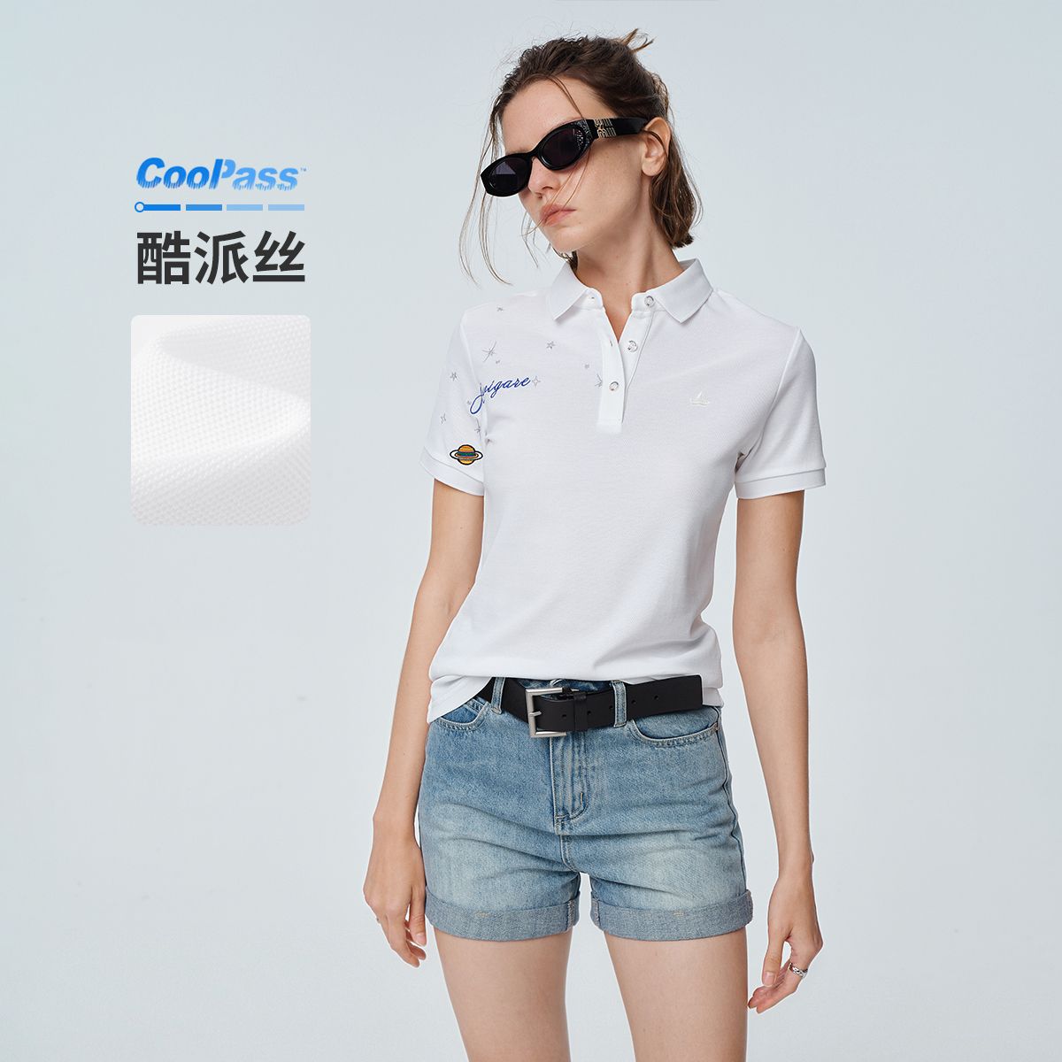 13474307.【吸湿排汗】意大利小帆船 春夏透气翻领T恤女士短袖POLO衫